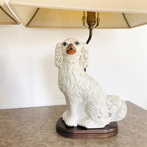 Pair of Staffordshire King Charles Spaniel Lamps