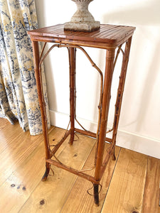 Vintage Burnt Bamboo Plant Stand