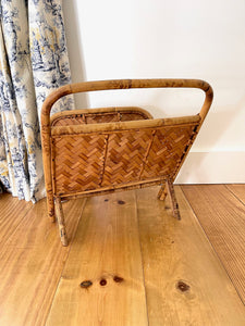 Vintage Bamboo Magazine Holder
