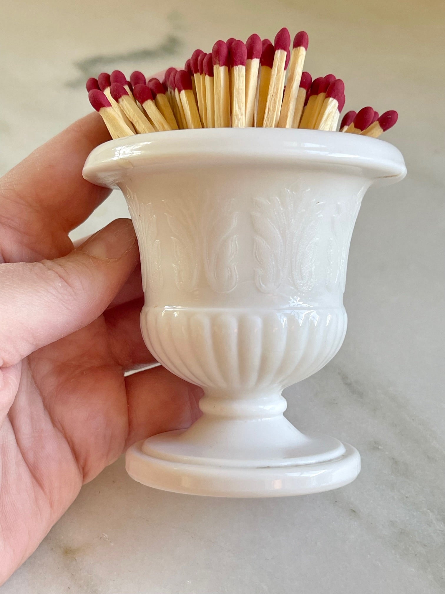 Vintage Milk Glass Urn