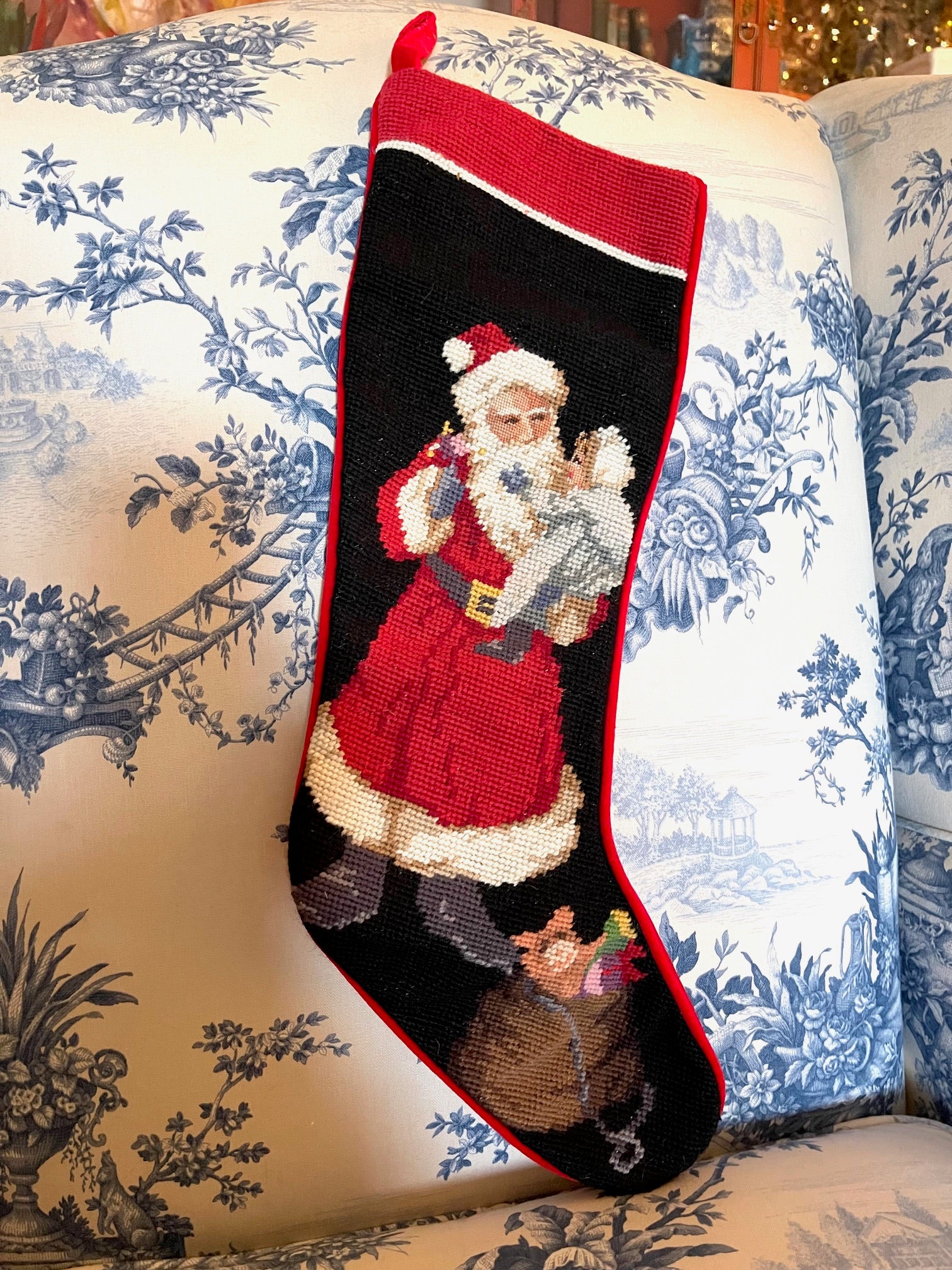 Vintage Needlepoint Stocking
