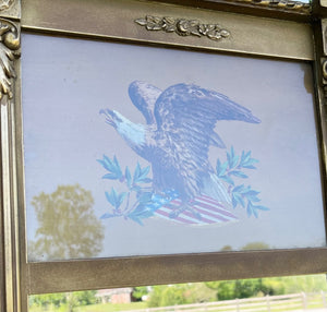 Antique Hand Painted Eagle Mirror