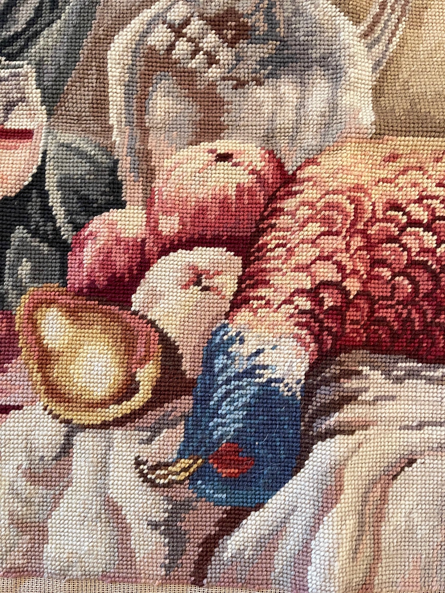 Vintage Pheasant Hunting Trophy Needlepoint Tapestry