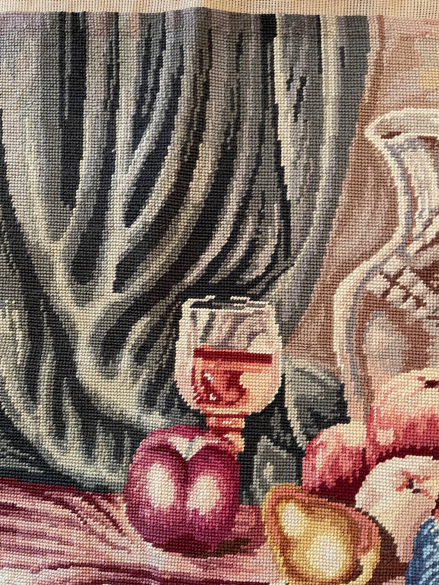 Vintage Pheasant Hunting Trophy Needlepoint Tapestry