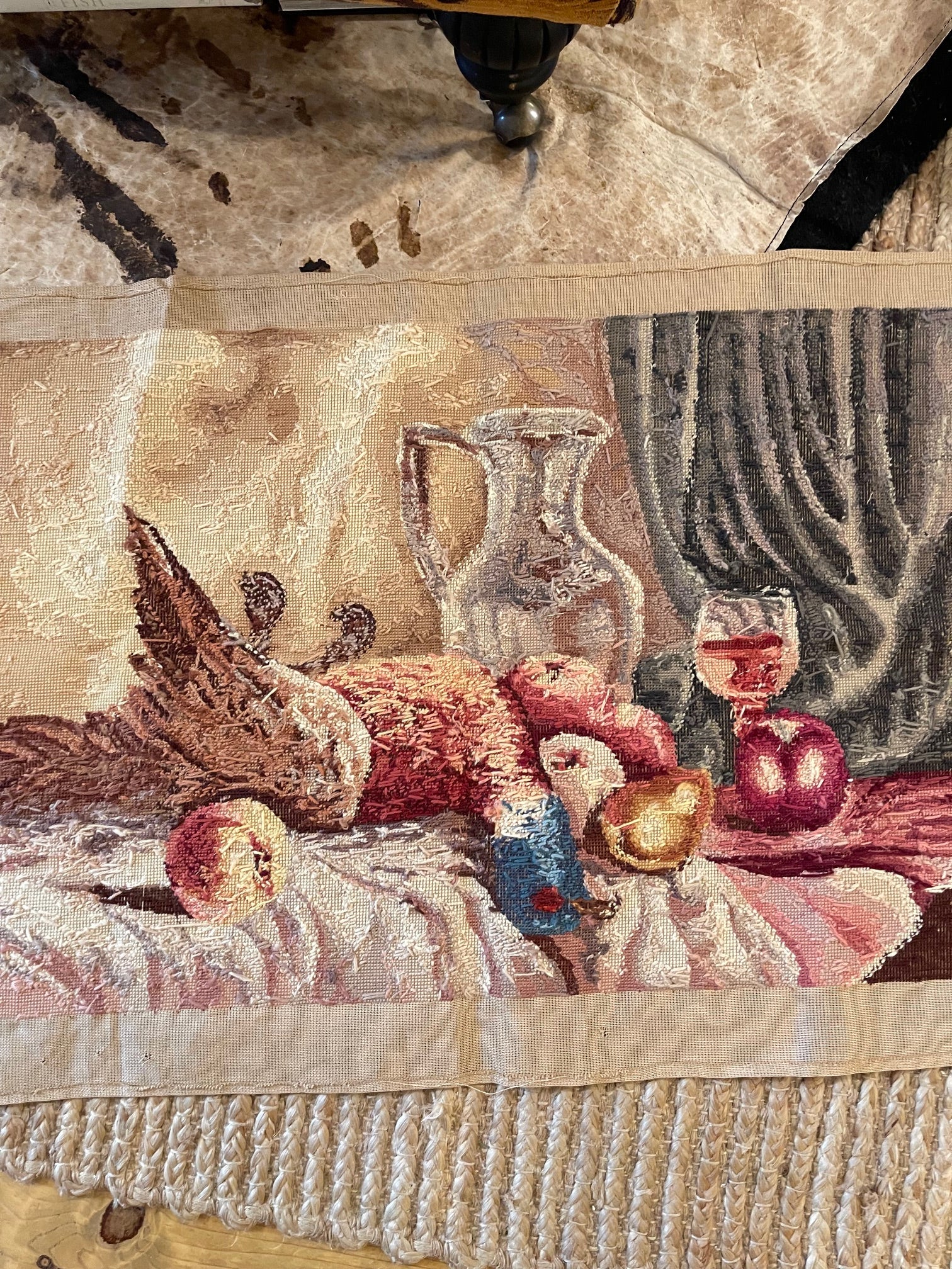 Vintage Pheasant Hunting Trophy Needlepoint Tapestry