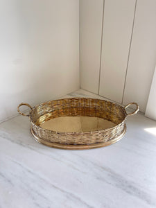 Vintage Woven Brass Tray