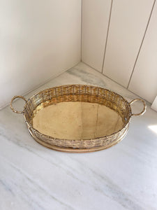 Vintage Woven Brass Tray