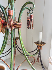 Vintage Tole Tassel Chandelier