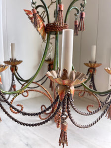 Vintage Tole Tassel Chandelier