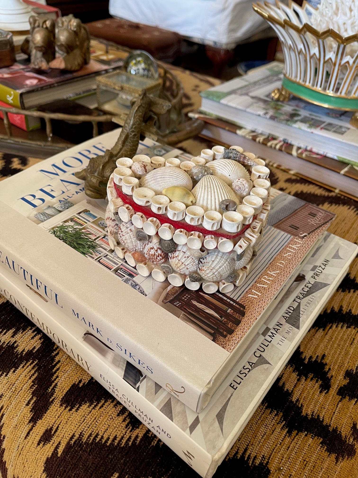 Vintage Heart Shell Box