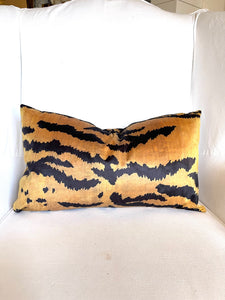 Velvet Tiger Lumbar Down Filled Pillow