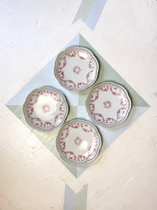 Vintage Pink Rose Dessert Plates