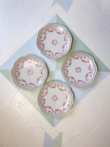 Vintage Pink Rose Dessert Plates