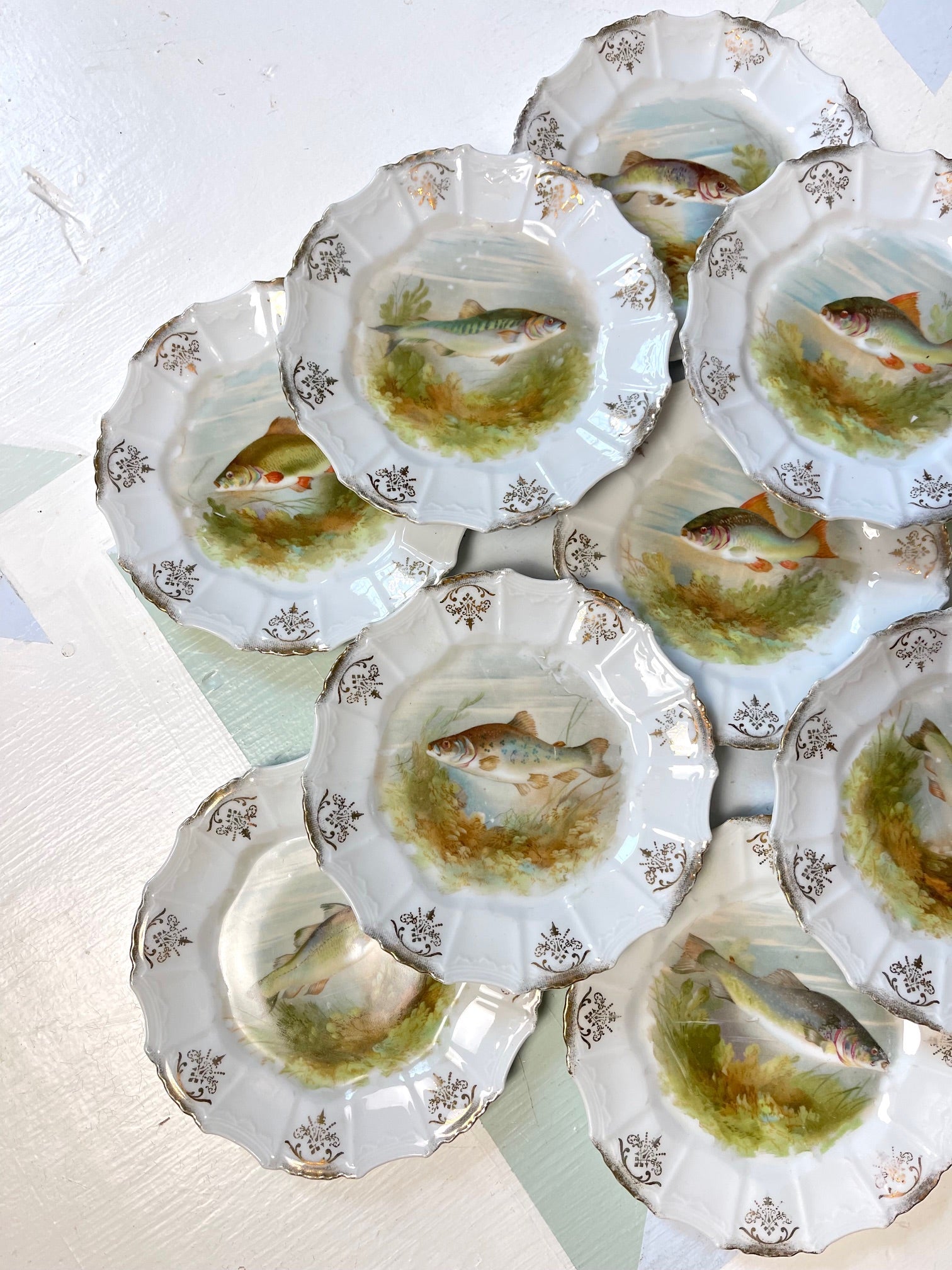 Antique Fish Motif Plates