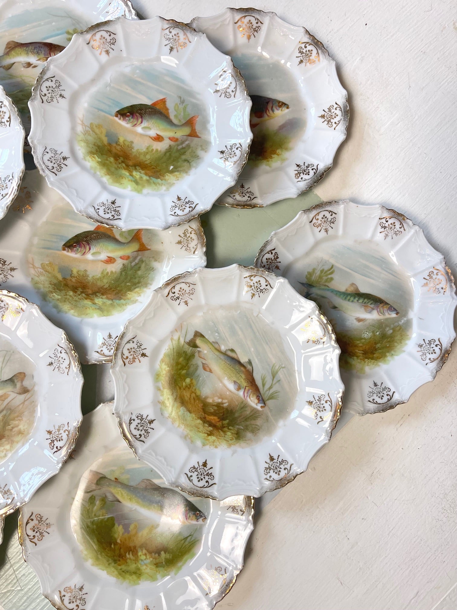 Antique Fish Motif Plates