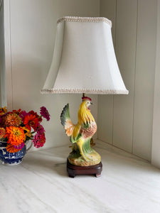 Vintage Rooster Lamp with Shade