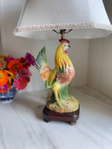 Vintage Rooster Lamp with Shade