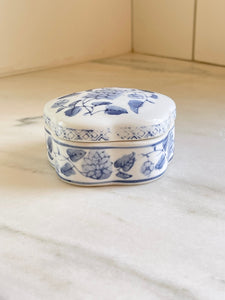 Vintage Blue & White Trinket Box
