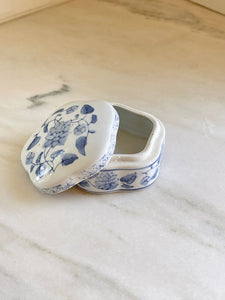 Vintage Blue & White Trinket Box