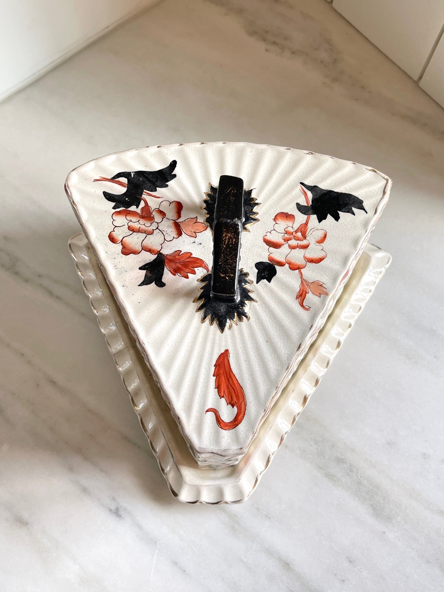 Circa 1889 Hines Bros Heron Cross Cheese Dish