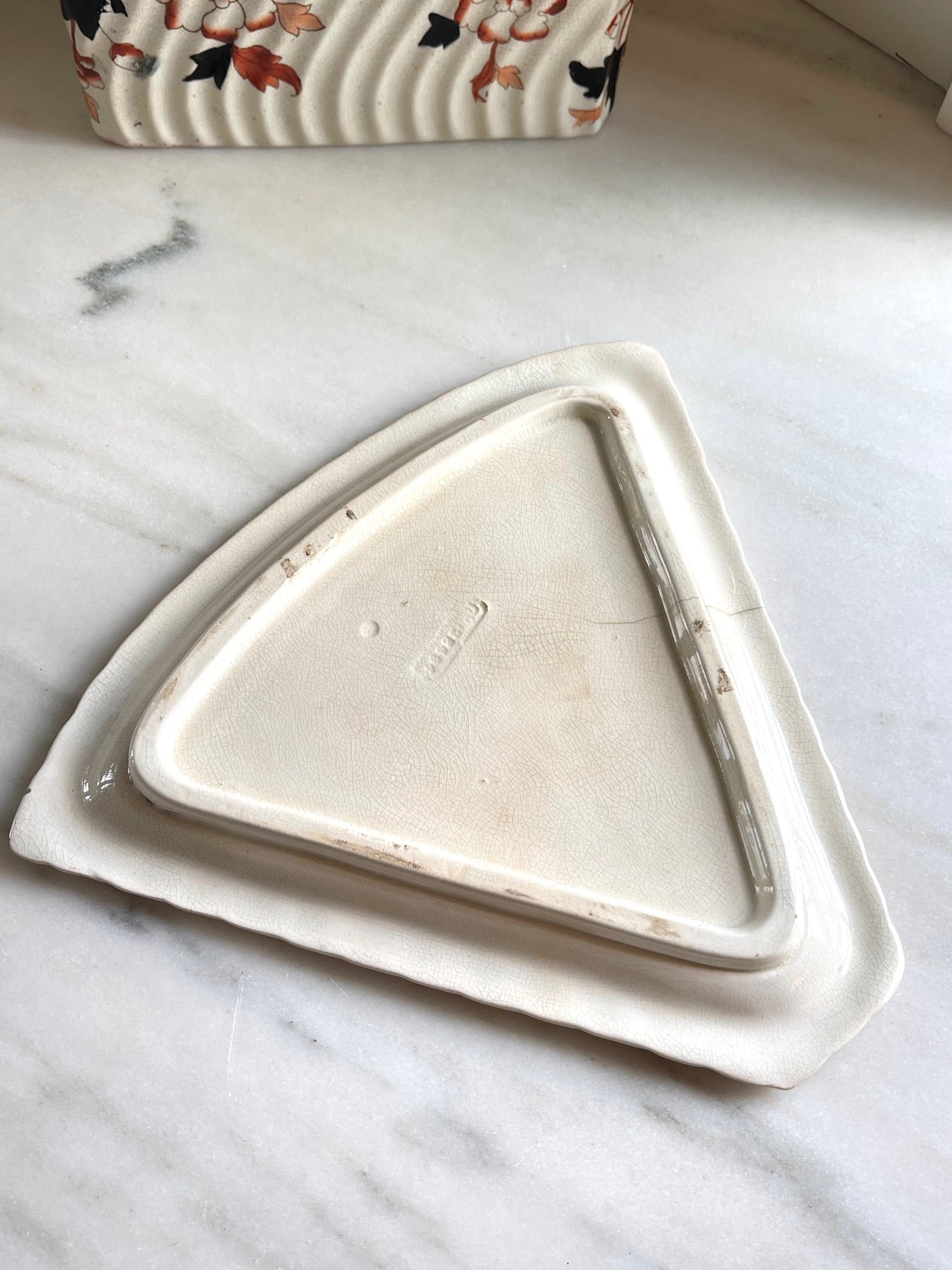 Circa 1889 Hines Bros Heron Cross Cheese Dish