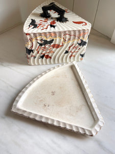 Circa 1889 Hines Bros Heron Cross Cheese Dish